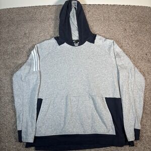 Adidas Sport‎ 2 Street Mens Pullover Hoodie Mens 2XL Sweatshirt DS9349 Gray Navy